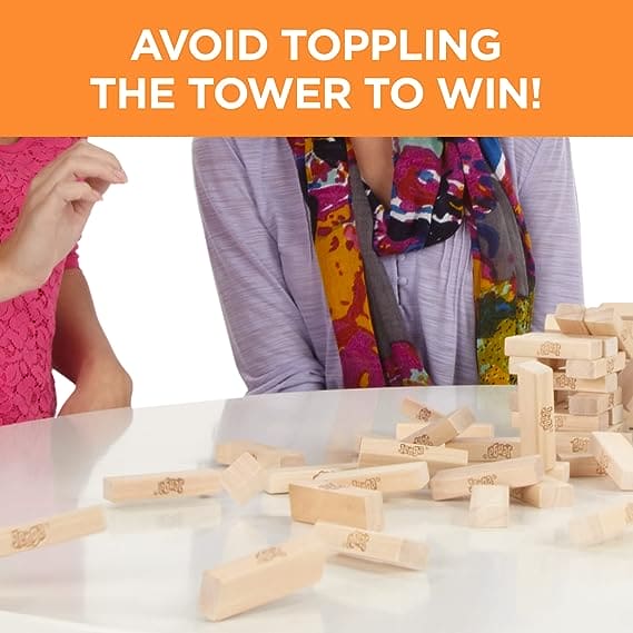 Mini Jenga Wood Block Game, Stacking Tumbling Tower Kids Game, Wood Block Tower Game for Kids and Adults Mini Jenga Wood Block Game, Stacking Tumbling Tower Kids Game, Wood Block Tower Game for Kids and Adults